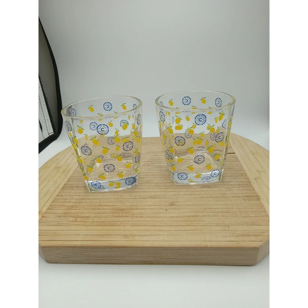 Vintage Ciroc & Yellow Lemon Lowball Glasses 3